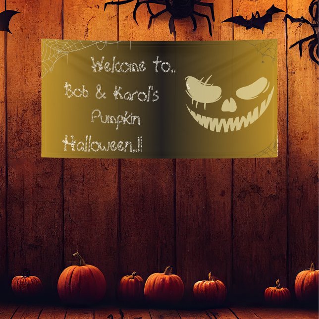 Evil Pumpkin Smile Halloween Party Banner (Evil Pumpkin Smile Halloween Party Banner)
