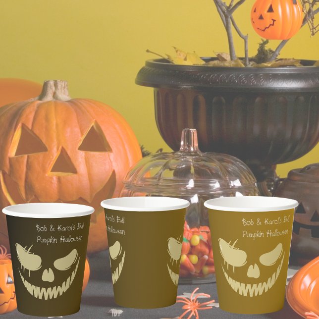 Evil Pumpkin Smile Halloween Party Paper Cups (Evil Pumpkin Smile Halloween Party Paper Cups)