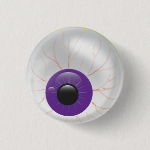 Evil Purple Zombie 3D Eye Halloween Eyeball 3 Cm Round Badge
