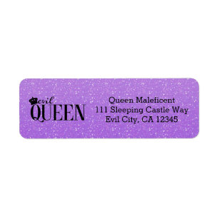 EVIL QUEEN Purple Glitter Glam Address Labels