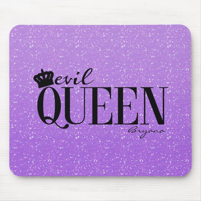 EVIL QUEEN Purple Glitter Glam Crown Mouse Pad (Front)