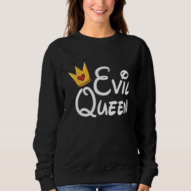 Evil Queen With Crown Black Halloween Costume Funn Sweatshirt (Front)