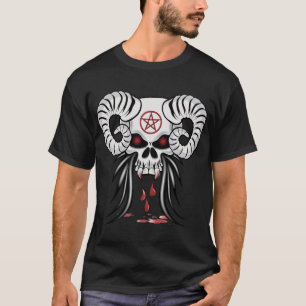 Evil Ram Horned Skull T-Shirt