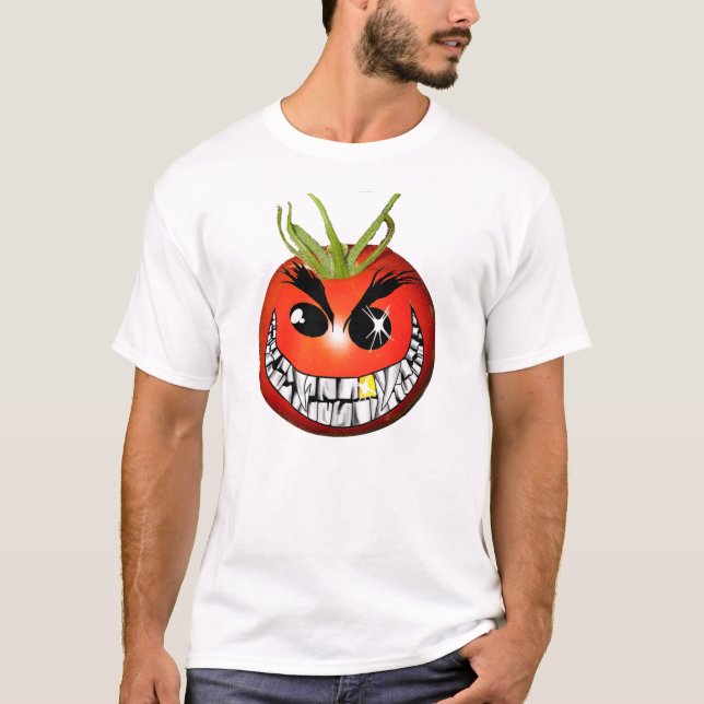 Evil red grinning tomato T-Shirt (Front)