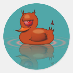 Evil Rubber Duck Classic Round Sticker