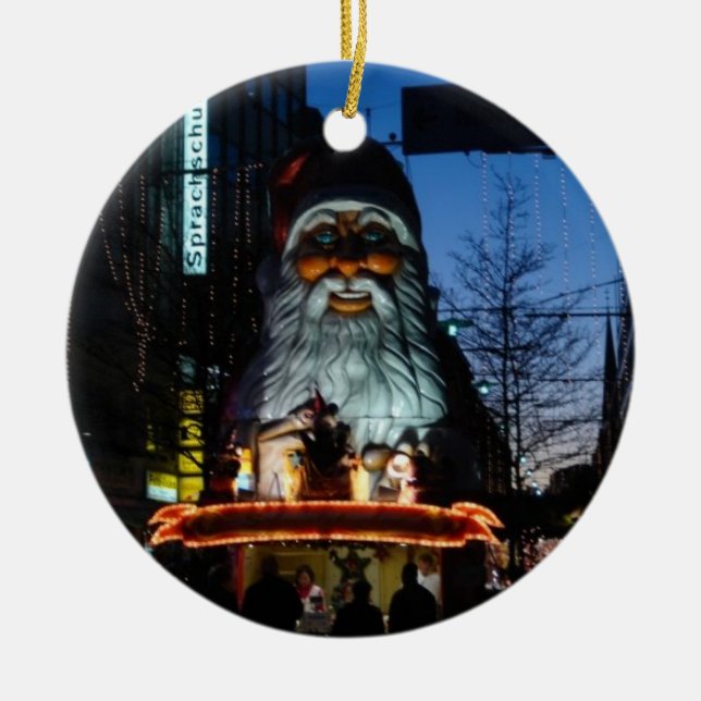 Evil Santa - Hamburg Germany Ceramic Tree Decoration (Front)