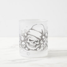 Evil Santa Skull: Ink Line in Xmas Glass