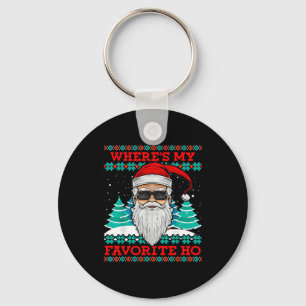 Evil Santa Where's My Favorite Ho Funny Ugly Chris Key Ring
