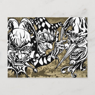 Evil, Scary Clowns Postcard