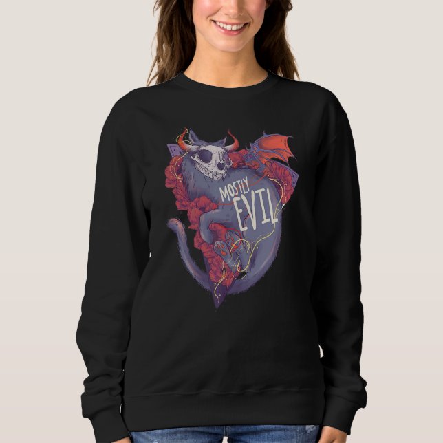 Evil Skull Cat Sweatshirt (Front)