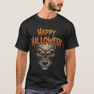 Evil Skull with Glowing Eyes Halloween T-Shirt