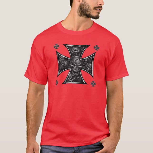 Evil Skulls Iron Cross T-Shirt (Front)