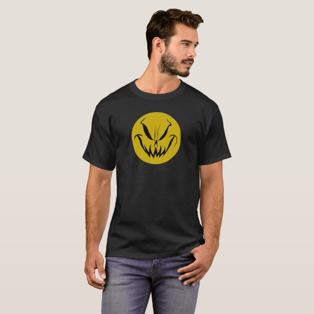 Evil Smiely Pumpkin Face T-shirt (Front Full)