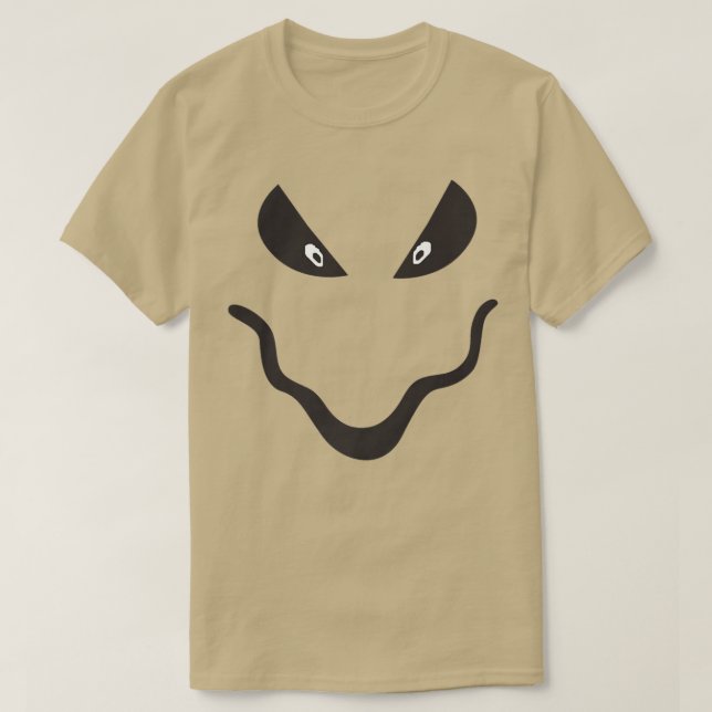 Evil Smile, Pumpkin Jack O' Lantern Face, Hallowee T-Shirt (Design Front)