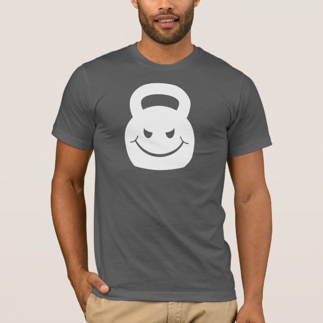 evil smirking kettlebell T-Shirt (Front)