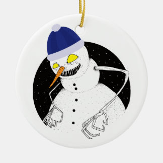 Evil Snowman Ceramic Tree Decoration