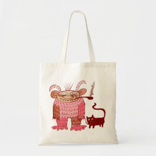 evil sorcerer with his cat tote bag