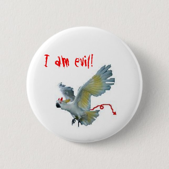 Evil Sulfur Crested Cockatoo 6 Cm Round Badge (Front)