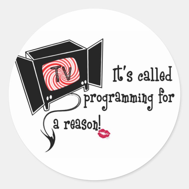 EVIL T.V. MERCHANDISE CLASSIC ROUND STICKER (Front)