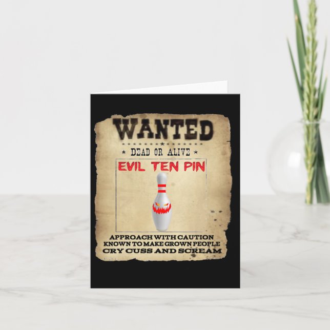Evil Ten Pin 10 Funny Bowling Short Sleeve Tee  Card (Front)