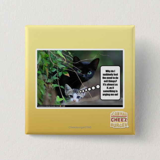 evil things 15 cm square badge (Front)