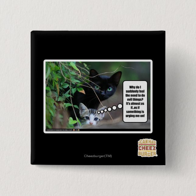 evil things 15 cm square badge (Front)