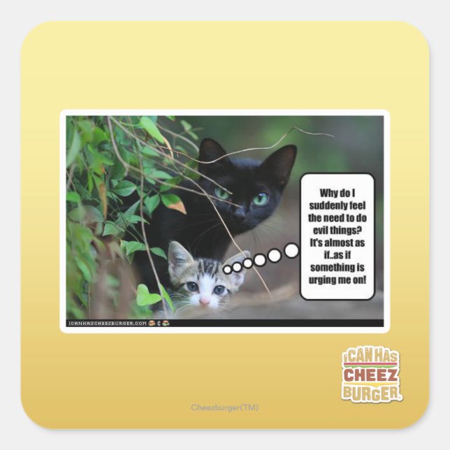 evil things square sticker (Front)