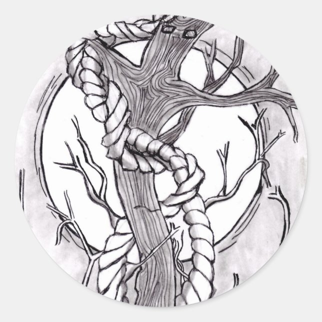 evil tree classic round sticker (Front)