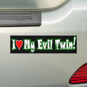 Evil twin love bumper sticker (On Car)