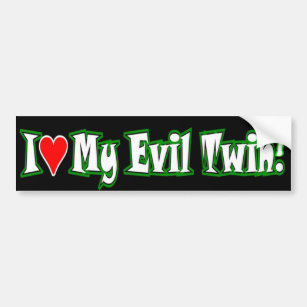 Evil twin love bumper sticker