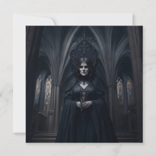 Evil Witch In Cathdral Greeting Card