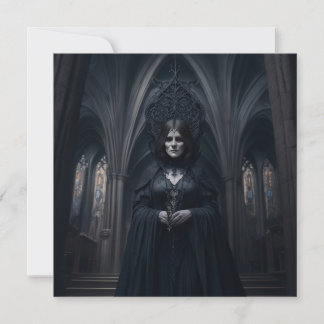 Evil Witch In Cathdral Greeting Card