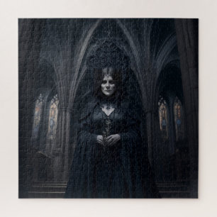 Evil Witch In Cathdral Jigsaw Puzzle