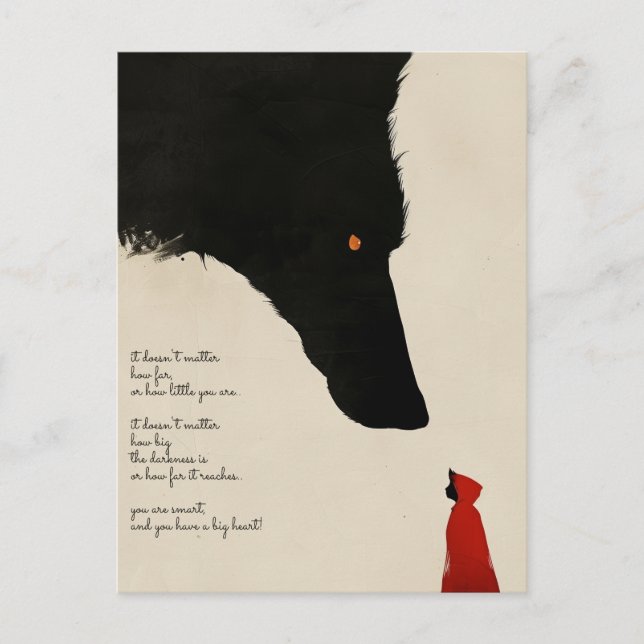 Evil Wolf and the Little Red Riding Hood Postcard (Front)