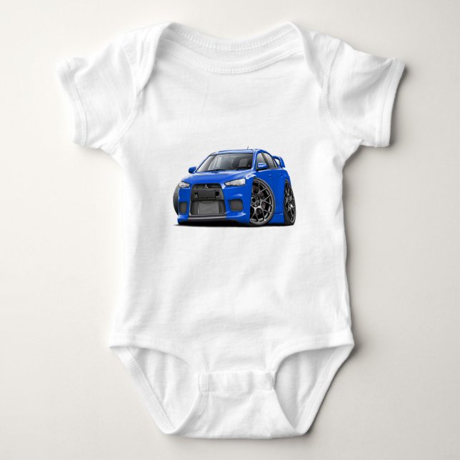 Evo Blue Car Baby Bodysuit (Front)