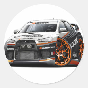 Evo Race Car Classic Round Sticker