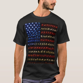 Evolution American Flag | Big Bang to Humanity T-Shirt