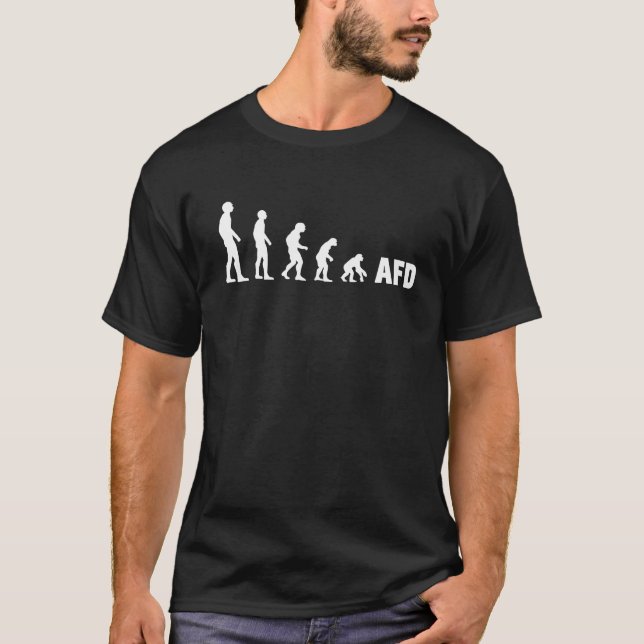 Evolution Backward AFD  Politics Party FCK AFD Ene T-Shirt (Front)
