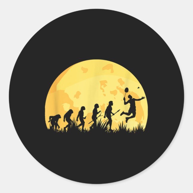 Evolution Badminton Bright Badminton Player Gift  Classic Round Sticker (Front)