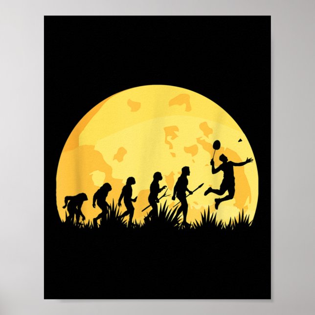 Evolution Badminton Bright Badminton Player Gift  Poster (Front)