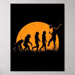 Evolution Badminton Player Racket Shuttle Poster