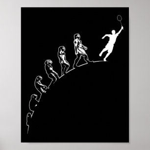 Evolution Badminton Shuttle Art Sports Poster