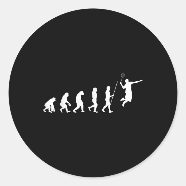 Evolution Badminton _ Shuttle _ Badminton Player G Classic Round Sticker (Front)