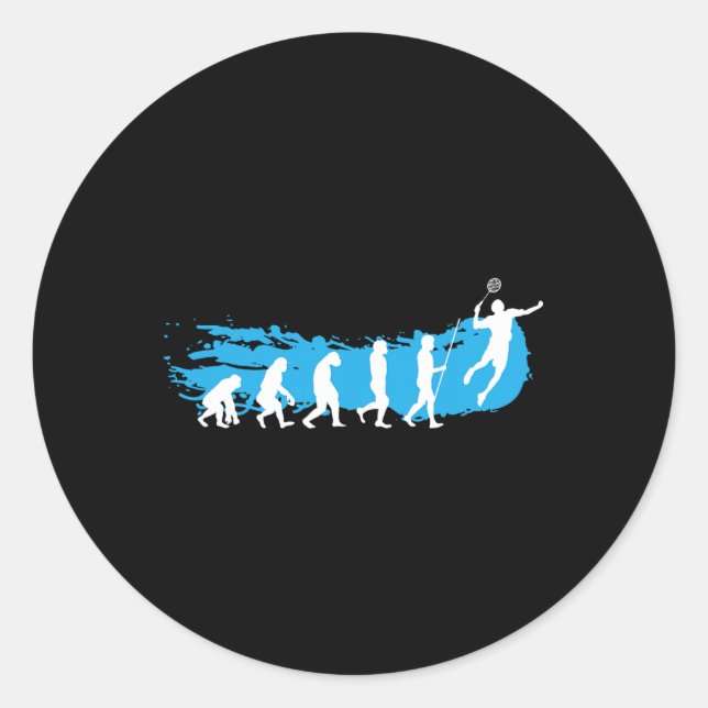 Evolution Badminton Shuttle Badminton Player Gift  Classic Round Sticker (Front)
