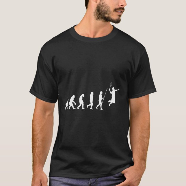 Evolution Badminton Shuttle Badminton Player Gift  T-Shirt (Front)