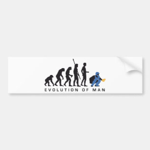 evolution baseball catcher bumper sticker