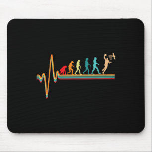 Evolution Basketball Player Ball Game Heartbeat Mouse Pad