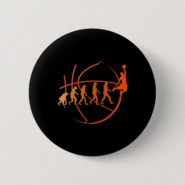 Evolution Basketball Player  Ball Game  Hoops  6 Cm Round Badge (Front)