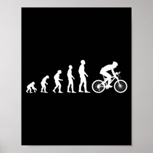 Evolution Bike Man Humour Cyclist Funny Poster