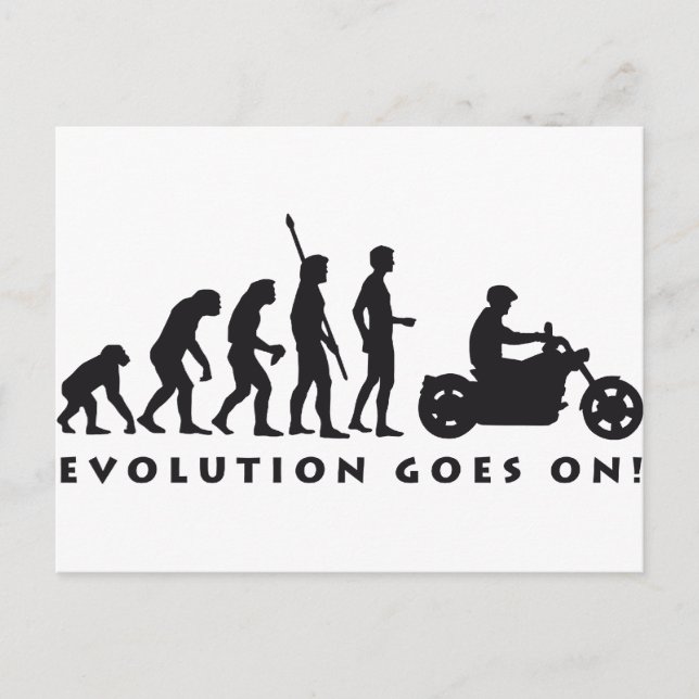 evolution biker postcard (Front)